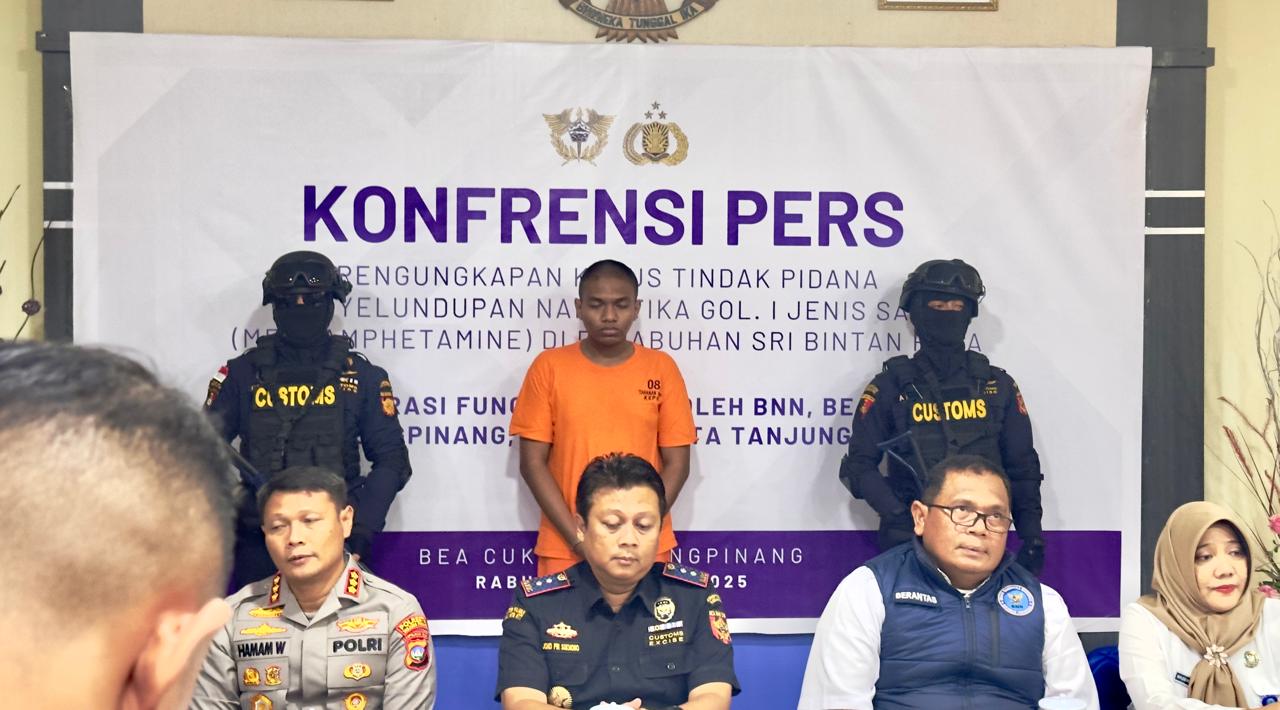Bea Cukai Tanjungpinang Gagalkan Penyelundupan 496 Gram Narkotika Jenis Sabu di Pelabuhan Internasional Sri Bintan Pura